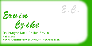 ervin czike business card